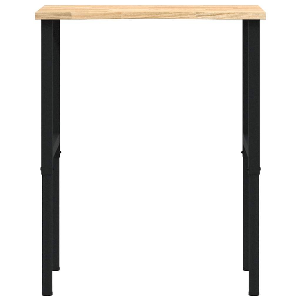 vidaXL Banco da Lavoro 80x60x(71,5-98) cm Legno Massello Rovere, tavolo da lavoro, postazione da lavoro, banco da lavoro in metallo