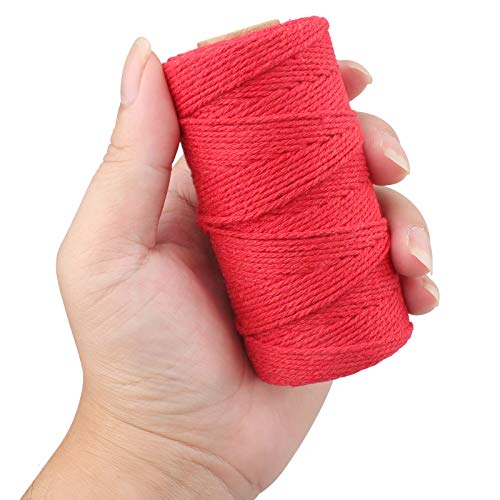 Image of jijAcraft Red Twine String, 328 Feet Valentine's Day Bakers Twine String, 2MM Heavy Duty Packing String for Valentine's Day DIY Crafts, Present Decoration, Gift Wrapping, Craft Wrapping