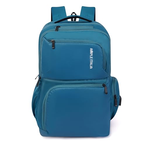 Image of Segno Laptop Backpack 15.6 Inch, Waterproof, 4 Compartments, Lightweight 500g, Padded Straps, Sea Green Backpack for Men & Women - School, College & Office Bag