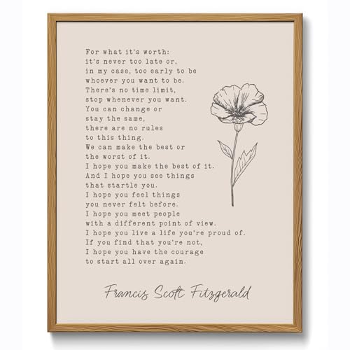 For What It's Worth Quote Print, F. Scott Fitzgerald Literary