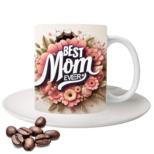 Mama-Tassen Für Frauen, Lustige Muttertagstasse | Keramik-Mom-Becher, Ästhetisch, Kaffeetasse, Espressotasse, Trinkbecher « Beste Mama Aller Zeiten », Lustige Tasse Mama-Tasse 350 ml