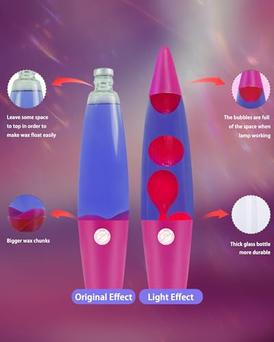 Image of Vanful 16-Inch Liquid Motion Lamp- Pink Base, Purple Liquid, Pink Wax, Beautiful Magma Lamp with 2 packs bulbs for Adults Kids, Night Light for Boys Girls Present Home Bedroom Office Living Room Decor