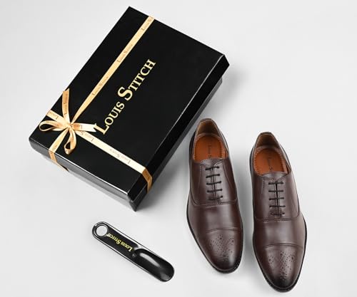 Image of LOUIS STITCH Derby Formal Shoes for Men | Lace-Up Cap Toe | Ideal for Business, Casual, Parties (RGCTBB)