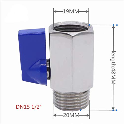 Mini robinet à bille 3/8 en acier inox 304 avec poignée bleue - 6