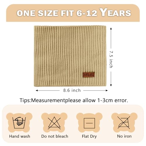 Kids Neck Warmer, Knitted Winter Neck Gaiter, Fleece Lined Infinity Scarf for Boys Girls, Ski Mask for Cold Weather3