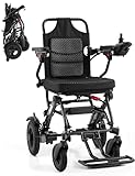 Ultra-Light Electric Wheelchair for Adults, Aluminum Frame, All Terrain Folding Electric Wheelchair for Seniors, Detachable Soft Pads, Power Wheelchair for Travel and Daily Use