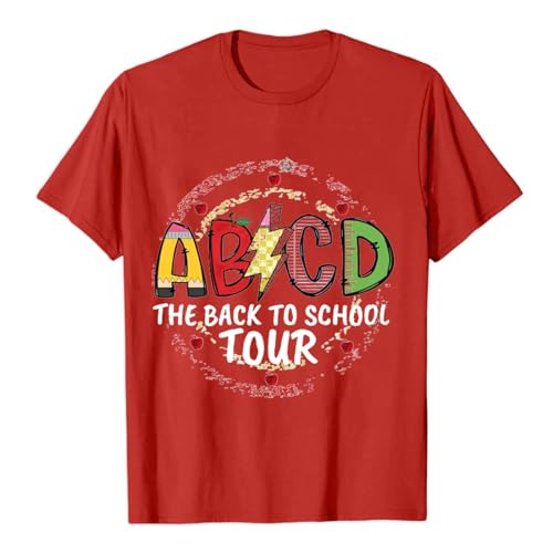 The Back to School Tour T Shirt for Girls Letter Print Short Sleeve T Shirts for Kids 2025 Casual Crewneck Tee Tops3