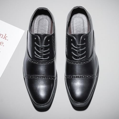 Men's Dress Cap Toe Shoes Classic Oxfords Business Lace Up Formal Shoes4
