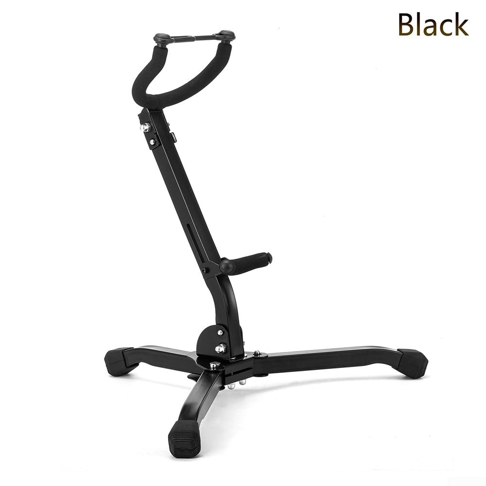 Support pour saxophone alto ténor pliable et réglable - Support portable avec base triangulaire (noir)