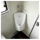 Orinatoio in ceramica a parete Orinatoio Angolare da Parete per Camper, Orinatoio Bianco da Uomo con Flussometro, Orinatoi in Ceramica per Spazi Ridotti