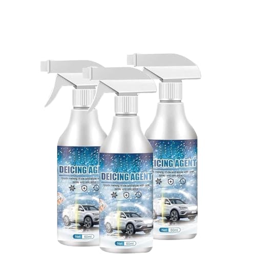3PCS Deicer Spray for Car Windshield, De-Icer Spray, Auto Windshield Deicing Sprays, Multi-Purpose, Fast-Acting Ice, for Auto Glass, Locks & Wipers, for Winter Emergency Kits, Home & Driveway Use