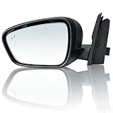 Left Driver Side Mirror Assembly for Ford Escape 2020 2021 2022 2023 2024 Heated Blind Spot Dectection Rear View Replace# FO1320668 LJ6Z-17683-DA LJ6Z-17683-DAPFM FO1320668C (Blue Cover)