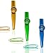 カズー KAZOO メタルカズー 音楽愛好者向けカズー楽器 振動膜 音楽玩具 アルミ製カズー メッキ 鼻歌 独奏できる笛楽器 バンド・パーティー伴奏 ホイッスル 3枚付き 管楽器 サブマリンカズー ナカノ 3個カズー ブルー ゴールド 緑 1x12CM
