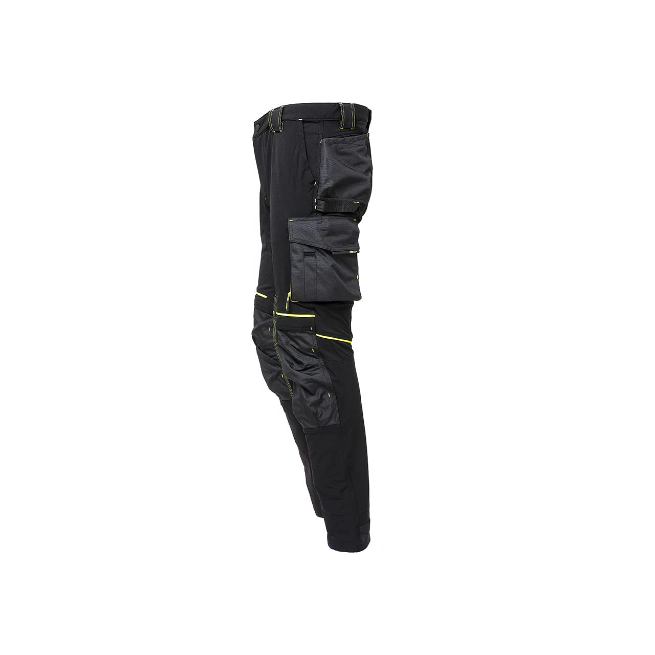 Pantalone U-Power Performance, Modello Atom, Slim Fit Elasticizzato, con Multi_tasche Frontali e Laterali, Tessuto Traspirante, Elastico in Vita, Cerniera di Chiusura (BLACK CARBON_4XL)