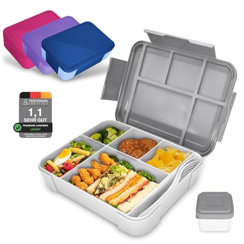 IJIAMY Brotdose Kinder mit Fächern, Bento Box Kinder, Auslaufsicher Lunchbox Kinder,...