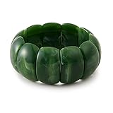 MMIUAEG Colorful Acrylic Resin Bracelet for Women Stretch Bangle Bracelets Chunky Geometric Plastic Wristbands Cuff Bangle for Women Holiday Jewelry (Green2)