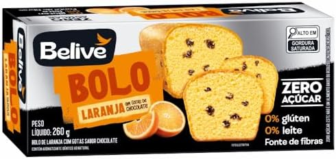 Bolo de Laranja com Gotas Sem Glúten Sem Açúcar Sem Leite Belive ...