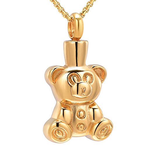 Collier urne de crémation ours en acier inoxydable durable pour cendres - 6