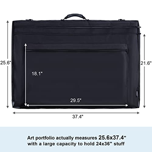 Jjring 24X36 Art Portfolio Tote Bag - Large Carrying Storage Case With Handle & Adjustable Shoulder Strap, Portfolio Folder For Artwork, Posters, Canvas, Drawing Boards #TOP3