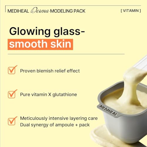 Image of Mediheal Derma Modeling Pack (Vitamin) - Radiance Care For Smooth Skin - Easy DIY Home Spa Kits, Hydrating Icy Jelly Mask For Skin Refreshment