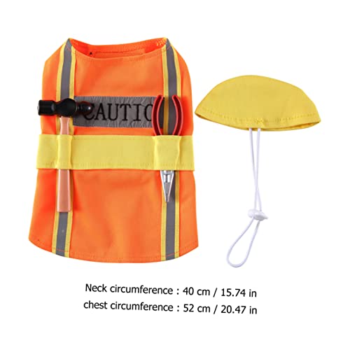 Disfraz para perro con diseño de ingeniero naranja talla XL miniatura 4