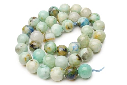 【 福縁閣 】クリソコラシリカ 10mm １連（約38cm） _R6040-10 天然石 パワーストーン