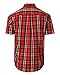 Gioberti Mens Casual Plaid Button Down Short Sleeve Shirt, Red/Black/Gray, X Large