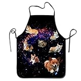 Granbey Galaxy Welsh Corgis Chef Bib Apron Cute Puppies Kitchen Cooking Apron Custom BBQ Baking Apro