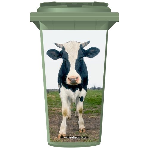 Cow In A Field Wheelie Bin Sticker Panel Large