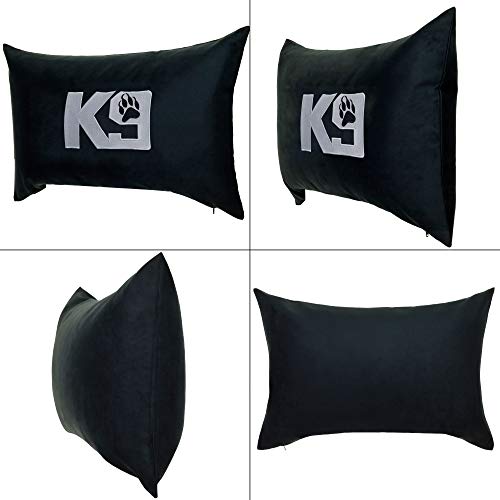 EXPRESS-STICKEREI K9 Kissen mit Füllung & Pfote Hunde Accessoire Polizeihund Geschenk für Hundeliebhaber Hundestaffel Dekokissen Hundemama Wohnzimmer Zierkissen Sofakissen groß | 40x60cm | schwarz