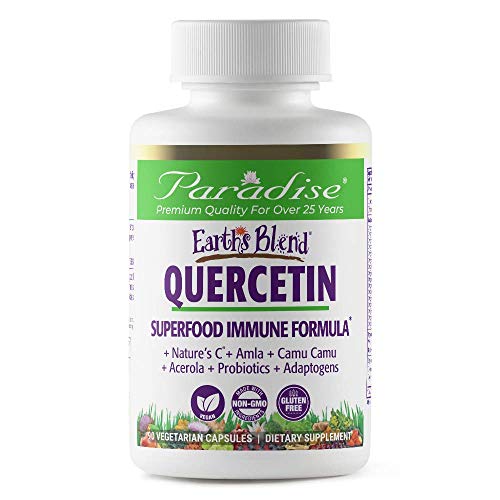 Paradise Herbs | Earth's Blend Quercetin | Superfood Immune Formula | Nature's C Organic Veggie Berry Blend | Probiotics | Adaptogens | Vegan | NON-GMO | Gluten Free | 90 Vegetarian Capsules