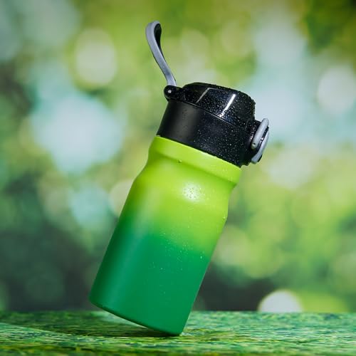 Image of BJPKPK 14 oz Insulated Water Bottle, Straw, Handle, Stainless Steel Flask | Leak Proof Locking Lid, Double Wall Vacuum, Keeps Hot /Cold, BPA Free, Dishwasher Safe, Travel & Sports, Bamboo Grove