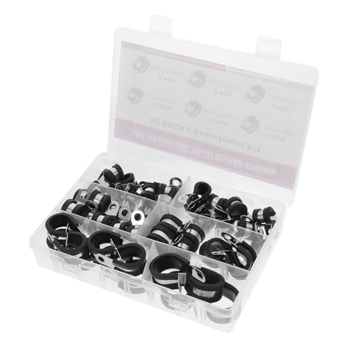 PRETYZOOM Stainless Steel Pipe Clamp Assortment 6 Sizes Cable Clamps Noise Reduction Industrial Marine Grade