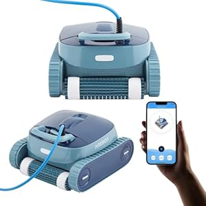 Arebos Automatischer Poolroboter | Poolrunner für Pools bis max. 100 m³ | Poolsauger Poolreiniger für Wand, Boden und Wasserlinie mit APP-Steuerung | 3 Reinigungsmodi