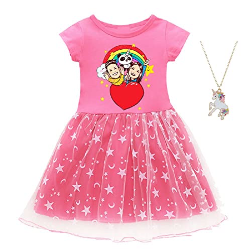 ZKomoL Youtuber Enfant Vêtement Robe Fille Robe Tee-shirt Enfant, Rouge B, 11-12 ans Cover