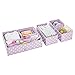 mDesign bac de rangement en lot de 2 – rangement pour tiroirs à pois avec chacun 2 compartiments – organiseur de tiroir pour la chambre pour enfant, pour vêtements et accessoires – violet et blanc