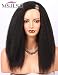 MS.ILSA Italian Yaki Left U Part Wigs for Black Women 150 Density Brazilian Remy Human Hair Wigs Cheap Kinky Straight Non Lace Wigs for African Americans 16" Natural Color