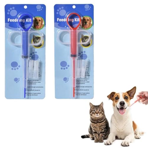 JUGUTA 2 Piezas Alimentación de Medicina Dispensadores,Dispensador de Medicamentos Pastilla para Mascotas,Jeringa Alimentador de Medicamentos, Alimentador Medicamentos Jeringas