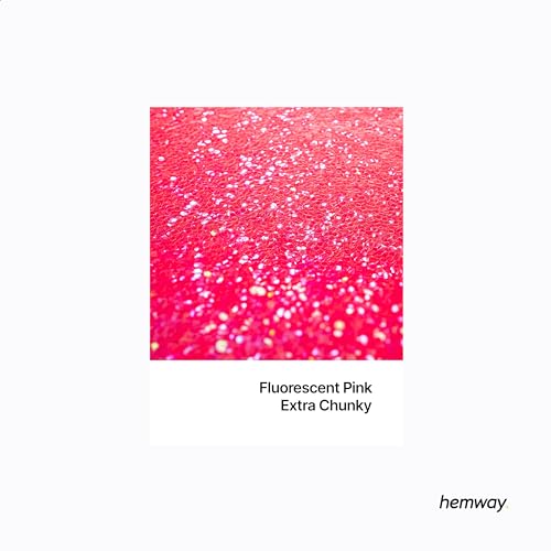 Hemway Ultra Sparkle Glitter Fluorescent Pink 100g Extra Chunky | Glitter for Arts & Craft, Makeup, Nail Art, Crafting, Card Making, Sparkle Decoration
