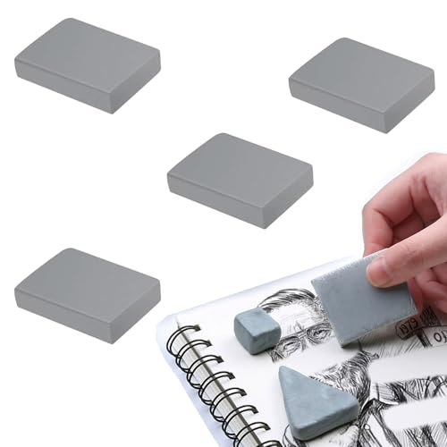 4 Pack Kneaded Eraser Putty Rubber for Artists Gey Kneadable Erasers for Artists Drawing Sketches
