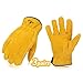 Produktbild Vgo 3 Paare Arbeitshandschuhe, aus Kuhleder, für Fahrer, Gartenarbeit, Lagerarbeit, Bauernhofarbeit.usw.(10/XL, Gold, CB9501)