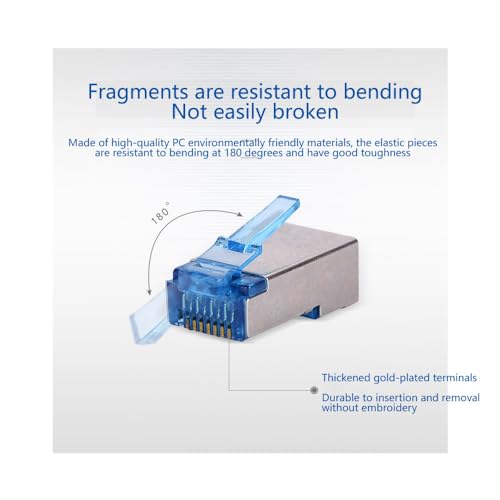 Connecteurs Cat6 RJ45 anti-interférence en métal blindé noir - Résolution débits lents - 4