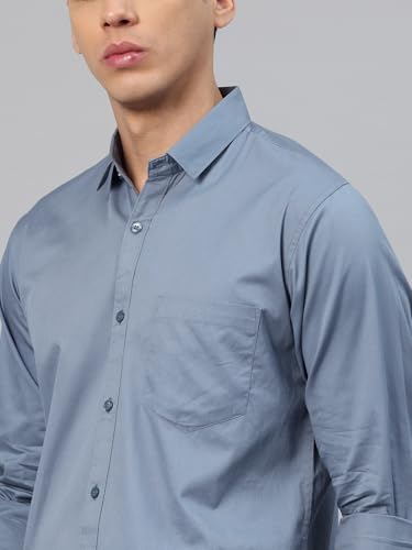 Image of Majestic Man Men's Cotton Slim Fit Solid Casual Shirt