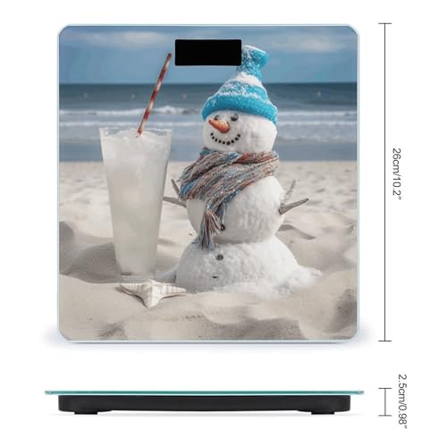 Báscula digital de baño Snowman Bech 26x26 cm vidrio templado miniatura 2