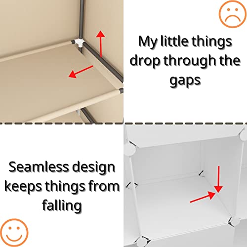 Aeitc Portable Wardrobe Closets 14"X18" Depth Bedroom Armoire, Clothes Storage Organizer With Doors, 8 Cubes, White #TOP6