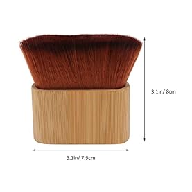 Alternative view of Minkissy Neck Duster Barber Brush Neck Hair Duster Hair Dust Sweep Brush Hair Cutting Tool with Wood Handle for Hair Salon Barbar Shop (Brown)
