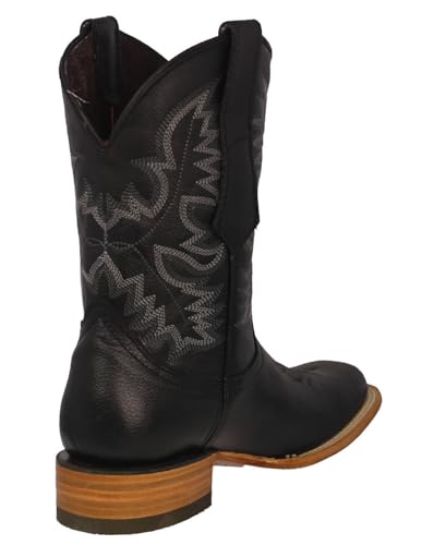 Texas Legacy Mens Black Western Cowboy Boots Rodeo Wear Leather Rodeo Toe Botas3