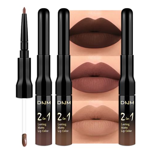 Image of evpct 3Pcs Chocolate Nude Brown True Nude Matte Lip Liner & Liquid Lipstick Stain Makeup Set for Women, Lip Liner Stain Long Lasting Waterproof Smudge Proof, Cruelty Free Lip Makeup 24 hours originale