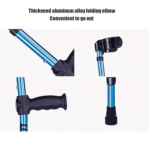 Muletas de codo, muletas plegables portátiles para adultos, ligeras y ergonómicas para caminar para hombres y mujeres
