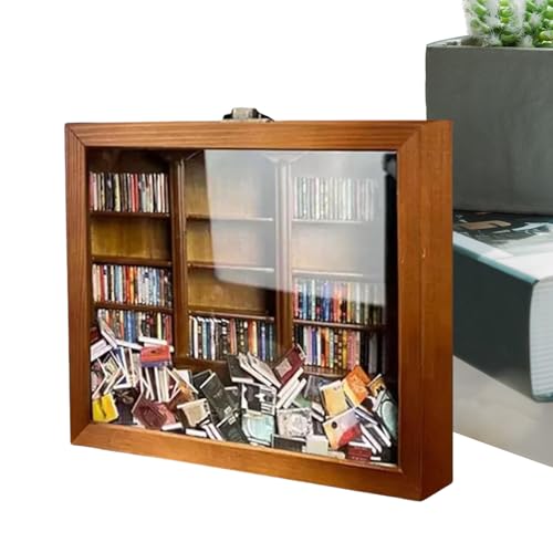 Librería Miniatura de Madera,Librería Miniatura de Madera | Juguetes de Madera 200 Libros Miniaturas cajas decorativas,Librería de Madera, Juguete Antiestrés para Cumpleaños, Navidad, Año Nuevo